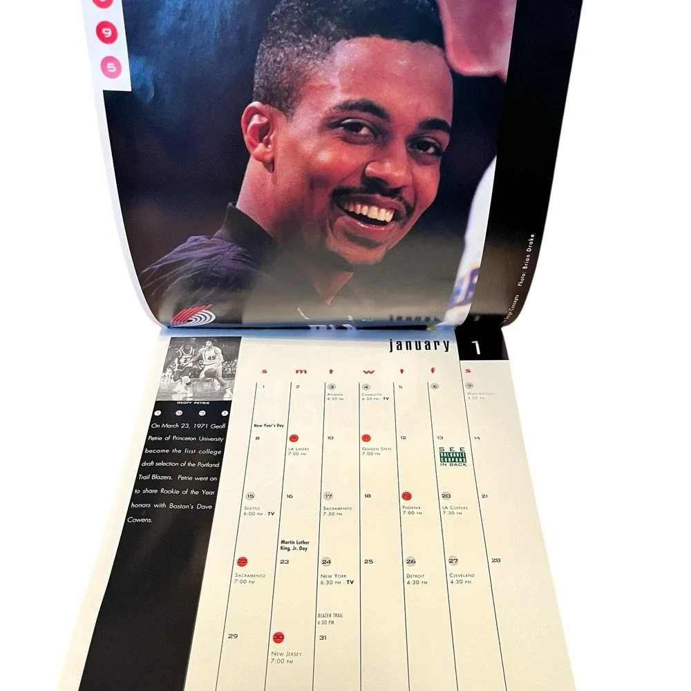 Vintage Portland Trailblazers NBA 1995 Calendar Silver Anniversary 1970-1995